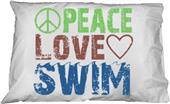 1 Line Sports Peace Love Swim Pillowcase