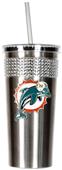 NFL Miami Dolphins 16oz Bling Tumbler w/ Straw