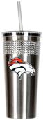 NFL Denver Broncos 16oz Bling Tumbler w/ Straw