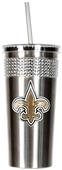 NFL New Orleans Saints 16oz Bling Tumbler w/ Straw