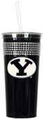 NCAA Brigham Young Black Bling Tumbler w/Straw