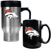NFL Denver Broncos Travel Mug & Coffee Mug Set