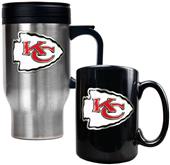 NFL Kansas City Chiefs Travel Mug & Coffee Mug Set