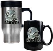 NFL Oakland Raiders Travel Mug & Coffee Mug Set