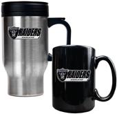 NFL Oakland Raiders Travel Mug & Coffee Mug Set