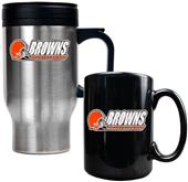 NFL Cleveland Browns Travel Mug & Coffee Mug Set