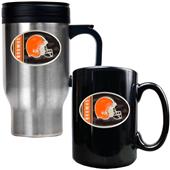 NFL Cleveland Browns Travel Mug & Coffee Mug Set