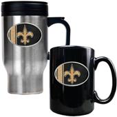NFL New Orleans Saints Travel Mug & Coffee Mug Set