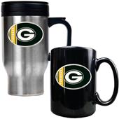 NFL Green Bay Packers Travel Mug & Coffee Mug Set
