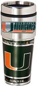NCAA Miami Travel Tumbler Hi-Def Metallic Graphics