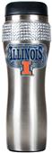 NCAA Illinois Stainless Steel Bling Travel Tumbler