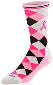 Twin City Argyle Pink Aware Crew Socks