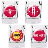 NBA Houston Rockets 4pc Collector's Shot Glass Set