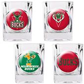 NBA Milwaukee Bucks 4pc Collector's Shot Glass Set