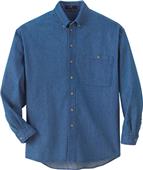 Ash City Mens Denim Button Down Long Sleeve Shirt