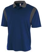 A4 Adult Color Blocked Polo Shirt with Knit Collar A4 Adult Color Blocked Polo Shirt with Knit Collar