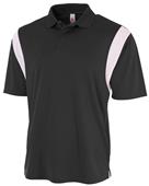 A4 Adult Color Blocked Polo Shirt with Knit Collar A4 Adult Color Blocked Polo Shirt with Knit Collar