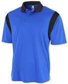 A4 Adult Color Blocked Polo Shirt with Knit Collar A4 Adult Color Blocked Polo Shirt with Knit Collar