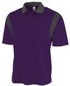 A4 Adult Color Blocked Polo Shirt with Knit Collar A4 Adult Color Blocked Polo Shirt with Knit Collar