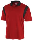 A4 Adult Color Blocked Polo Shirt with Knit Collar A4 Adult Color Blocked Polo Shirt with Knit Collar