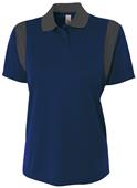A4 Women's Color Blocked Polo Shirt w/ Knit Collar A4 Women's Color Blocked Polo Shirt w/ Knit Collar