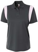 A4 Women's Color Blocked Polo Shirt w/ Knit Collar A4 Women's Color Blocked Polo Shirt w/ Knit Collar