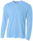 A4 Adult Long Sleeve Crew Birds Eye Mesh T-Shirts A4 Adult Long Sleeve Crew Birds Eye Mesh T-Shirts