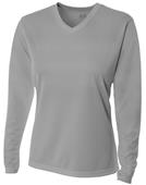 A4 Women's Long Sleeve V-Neck Mesh T-Shirts CO A4 Women's Long Sleeve V-Neck Mesh T-Shirts CO
