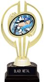 Gold Hurricane 7" Bust-Out Swimming Trophy Gold Hurricane 7" Bust-Out Swimming Trophy