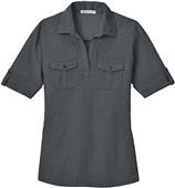 Port Authority Ladies Pique Double Pocket Polo