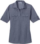 Port Authority Ladies Pique Double Pocket Polo