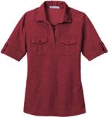 Port Authority Ladies Pique Double Pocket Polo