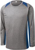 Sport-Tek Adult Long Sleeve Heather Colorblock Tee
