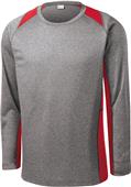 Sport-Tek Adult Long Sleeve Heather Colorblock Tee