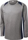 Sport-Tek Adult Long Sleeve Heather Colorblock Tee