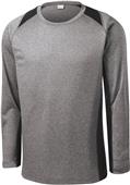 Sport-Tek Adult Long Sleeve Heather Colorblock Tee