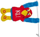 COLLEGIATE Kansas Jayhawks 3D Mascot Car Flag