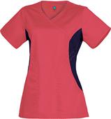 Maevn Empress Women's Contrast Y-Neck Scrub Tops