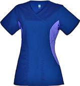 Maevn Empress Women's Contrast Y-Neck Scrub Tops Maevn Empress Women's Contrast Y-Neck Scrub Tops