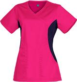 Maevn Empress Women's Contrast Y-Neck Scrub Tops