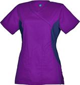 Maevn Empress Women's Contrast Y-Neck Scrub Tops