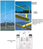 H.S. Football White Level Plate Goal Post 5' or 6'