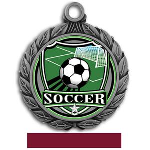 SILVER MEDAL/MAROON RIBBON