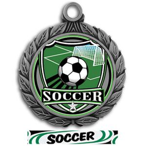 SILVER MEDAL/DELUXE SOCCER RIBBON