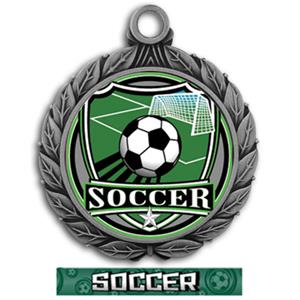 SILVER MEDAL/GRAPHX  SOCCER RIBBON