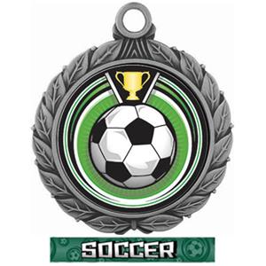 SILVER MEDAL/GRAPHX  SOCCER RIBBON