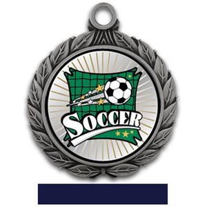 SILVER MEDAL/NAVY RIBBON