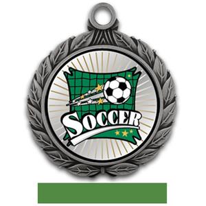 SILVER MEDAL/GREEN RIBBON