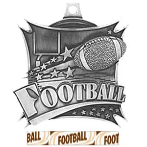 SILVER MEDAL/DELUXE FOOTBALL RIBBON