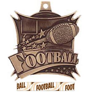 BRONZE MEDAL/DELUXE FOOTBALL RIBBON